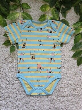 Baby Boy Striped Spongebob Square Pants Onesie (9-12 Months)